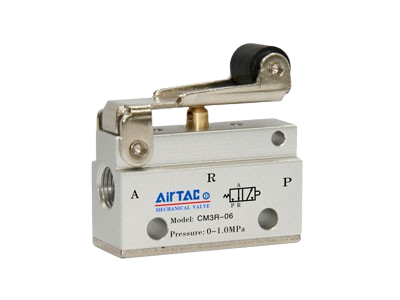 Van cơ khí khí nén CM3 Series 3/2 & 5/3 Way, Van nhấn tay công nghiệp Airtac CM3, Manual Mechanical Control Valve cho hệ thống khí nén