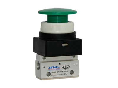 Van cơ khí khí nén CM3 Series 3/2 & 5/3 Way, Van nhấn tay công nghiệp Airtac CM3, Manual Mechanical Control Valve cho hệ thống khí nén