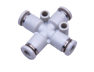 Đầu Nối Khí Nén 4 Ngã PZ – Co Nối Nhanh Chữ Thập, Chia Khí 4 Hướng