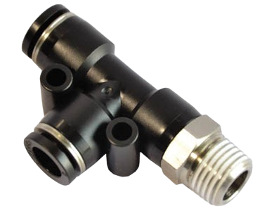 Airtac PED Co Tê Góc 90 Độ Inox – Đầu Nối Nhanh Khí Nén 3 Ngả Push-In