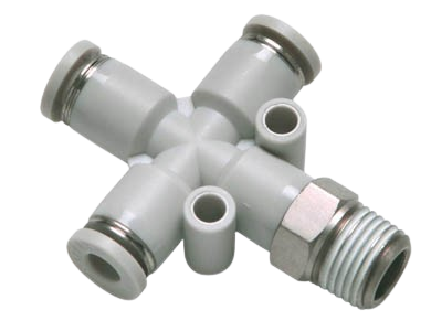 Cút Nối Khí Nén Inox Airtac Chữ T PZB Series, Đầu Nối Nhanh 3 Ngã Ống Hơi, Co Ren Inox 304 Push In Pneumatic Fitting