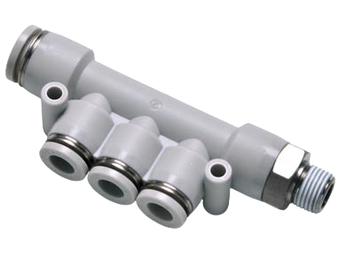 Bộ Chia Khí Nén Inox Aritac PKD Series, Đầu Nối Nhanh Nhiều Cổng, Manifold Ống Hơi Ren Inox 304 Push In Pneumatic