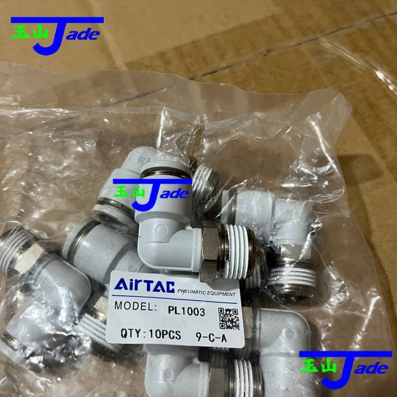 Co Nối Khí Nén Airtac Góc PL – Đầu Nối Nhanh Ren Ngoài, Inox 304, Kín Khí, Bền Bỉ