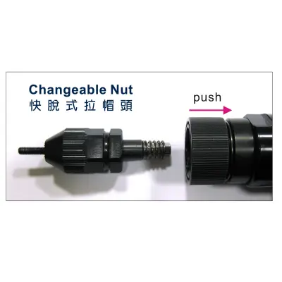 Onpin OP-PS6107 Air Rivet Nut Tool - Quick-Release Head, Gear Structure, 700rpm, 90psi/6.2bar, 1.26kg