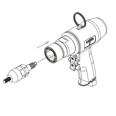 Onpin OP-PS6107 Air Rivet Nut Tool - Quick-Release Head, Gear Structure, 700rpm, 90psi/6.2bar, 1.26kg