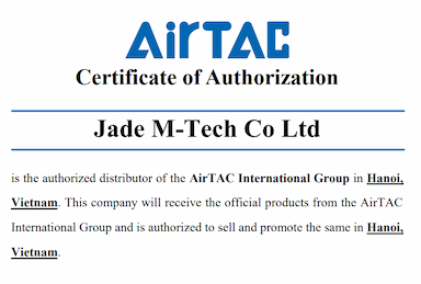 CÔNG TY TNHH JADE M- TECH- ĐẠI LÝ CHÍNH THỨC CỦA AIRTAC TẠI VIỆT NAM