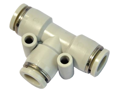 PE Series Pneumatic 3-Way Push-in Fitting – Quick Connector for PU & Nylon Tubing