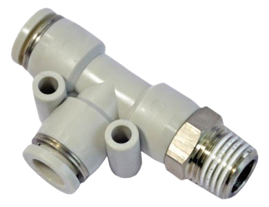 Airtac PED Co Tê Góc 90 Độ Inox – Đầu Nối Nhanh Khí Nén 3 Ngả Push-In
