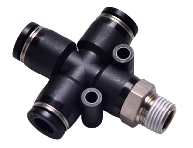 Cút Nối Khí Nén Inox Airtac Chữ T PZB Series, Đầu Nối Nhanh 3 Ngã Ống Hơi, Co Ren Inox 304 Push In Pneumatic Fitting