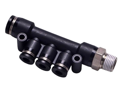 Bộ Chia Khí Nén Inox Aritac PKD Series, Đầu Nối Nhanh Nhiều Cổng, Manifold Ống Hơi Ren Inox 304 Push In Pneumatic