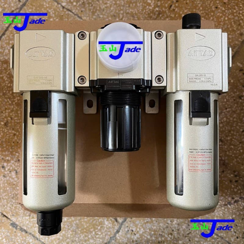AirTAC GAC Series FRL Combination Air Filter Regulator Lubricator, Pneumatic Air Preparation Unit 1/8”–1”