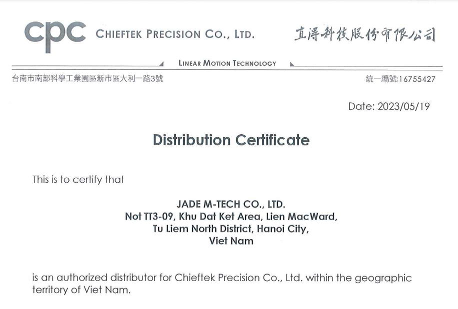 JADE M-TECH CO., LTD- OFFICIAL DISTRIBUTOR OF CPC IN VIETNAM