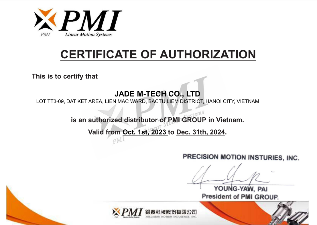 CÔNG TY TNHH JADE M- TECH- ĐẠI LÝ CHÍNH THỨC CỦA PMI TẠI VIỆT NAM