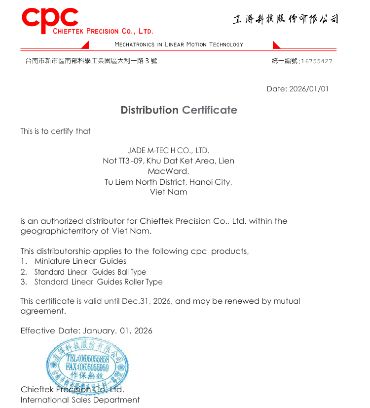 CÔNG TY TNHH JADE M- TECH- ĐẠI LÝ PHÂN PHỐI CHÍNH THỨC CỦA CPC TẠI VIỆT NAM CÔNG TY TNHH JADE M- TECH- ĐẠI LÝ PHÂN PHỐI CHÍNH THỨC CỦA CPC TẠI VIỆT NAM